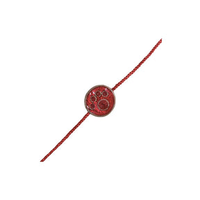 RED FESTIVE ZARI BUTI SHERWANI + RED PAW RAKHI FOR DOGS AND CATS