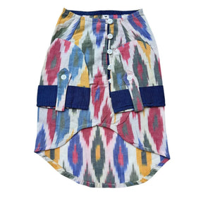 MULTICOLOUR COTTON HANDLOOM IKAT KURTA + EVIL EYE RAKHI FOR DOGS AND CATS