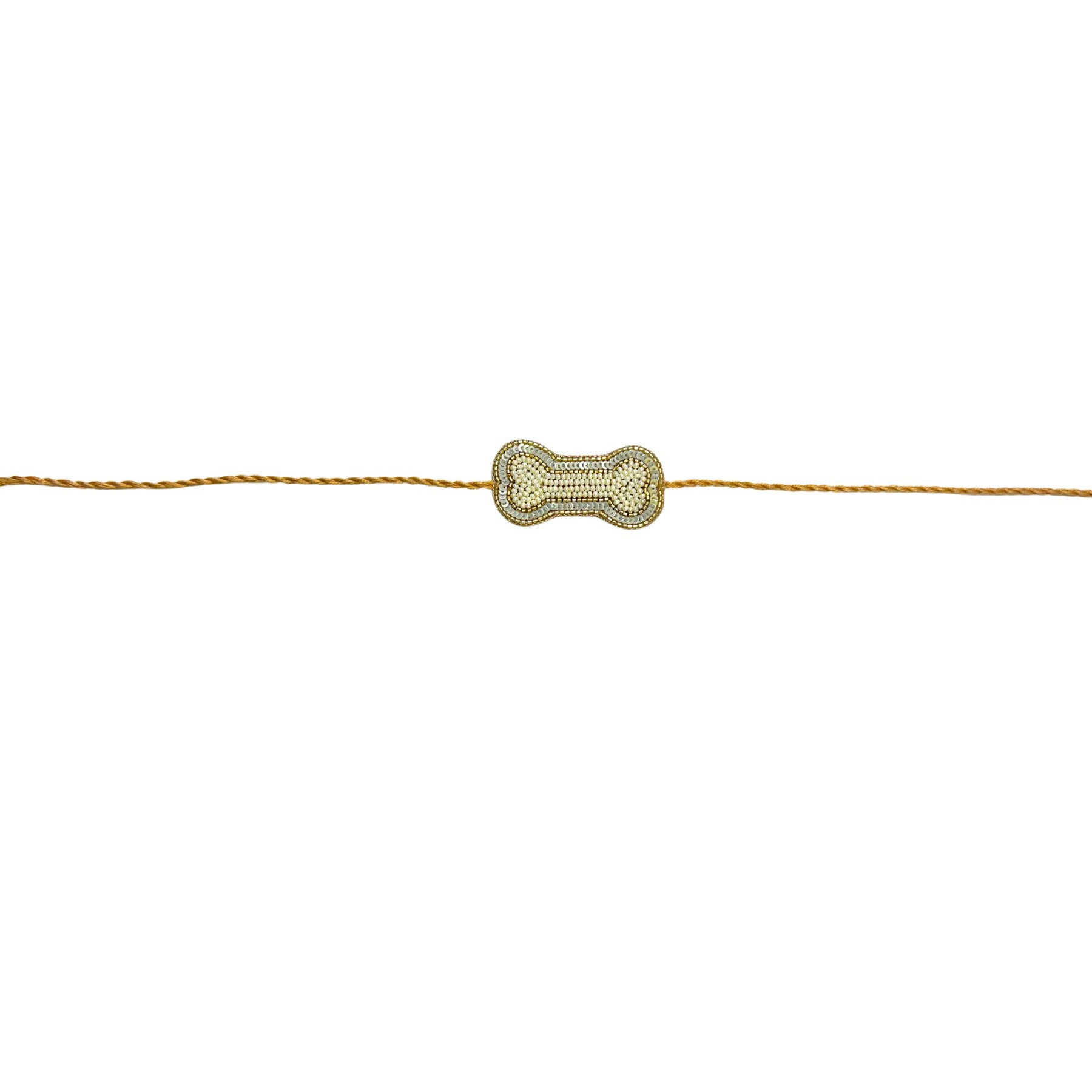 SILVER PEARL GOLD BONE RAKHI FOR DOGS AND CATS