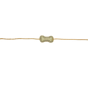 SILVER PEARL GOLD BONE RAKHI FOR DOGS AND CATS