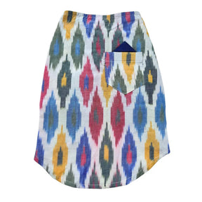 MULTICOLOUR COTTON HANDLOOM IKAT KURTA + EVIL EYE RAKHI FOR DOGS AND CATS