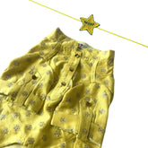 PASTEL YELLOW GOLDEN BUTTI DOG KURTA + YELLOW STAR WOOF RAKHI FOR DOGS AND CATS