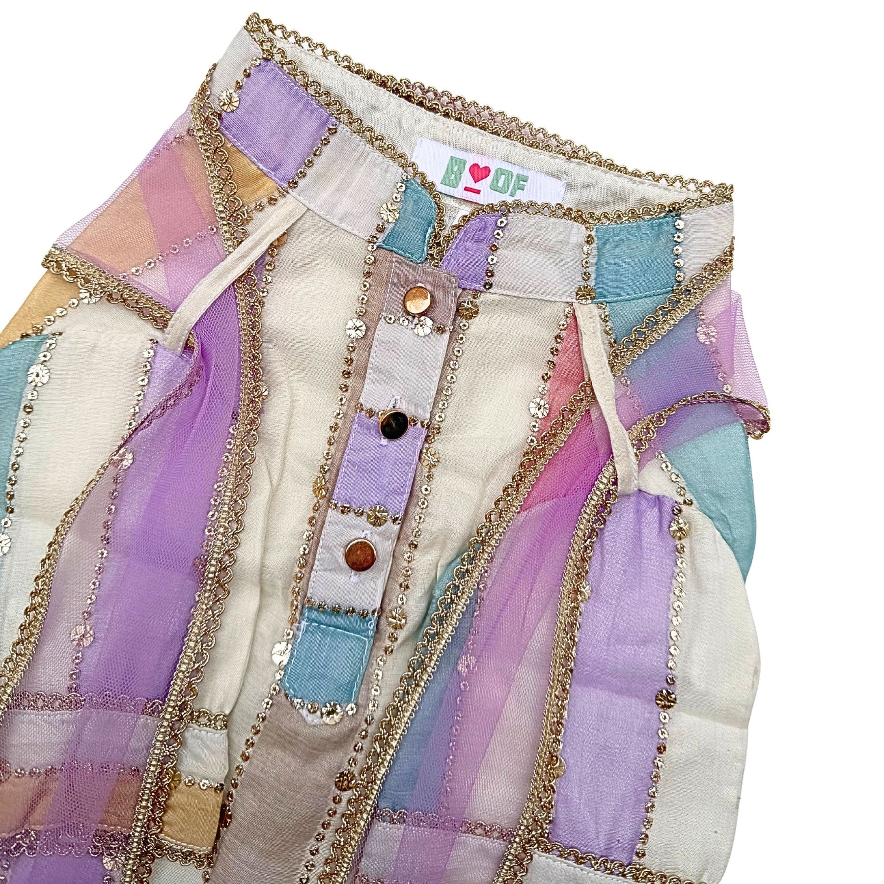 OFF-WHITE MULTICOLOURED STRIPE KURTA FOR DOGS AND CATS