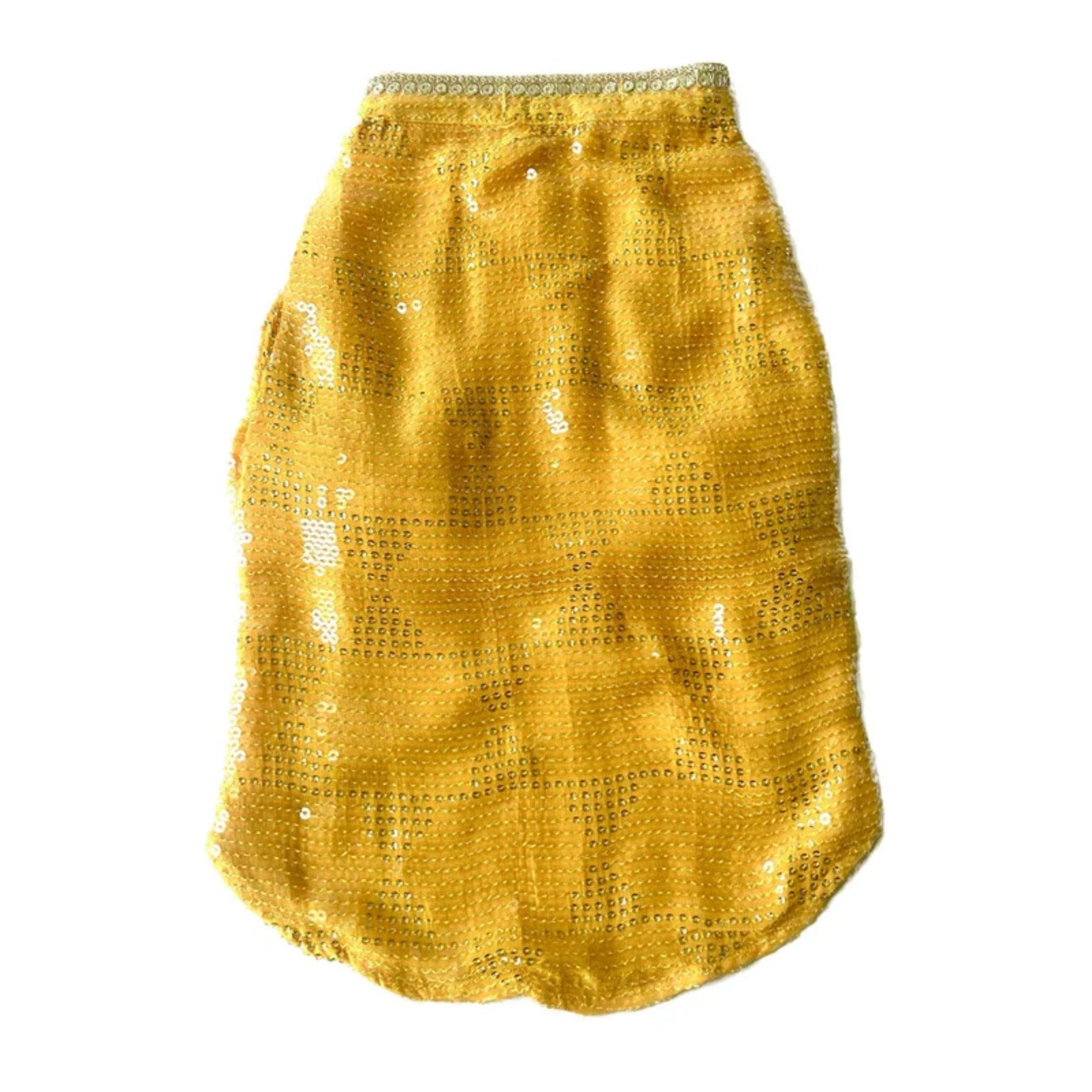 YELLOW SEQUINS DOG KURTA + YELLOW PAW-SOME RAKHI FOR DOGS AND CATS