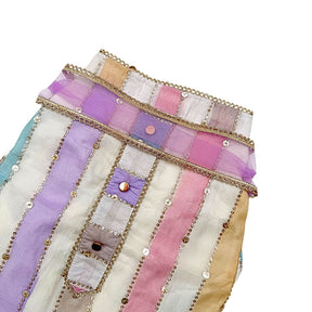 OFF-WHITE MULTICOLOURED STRIPE KURTA FOR DOGS AND CATS