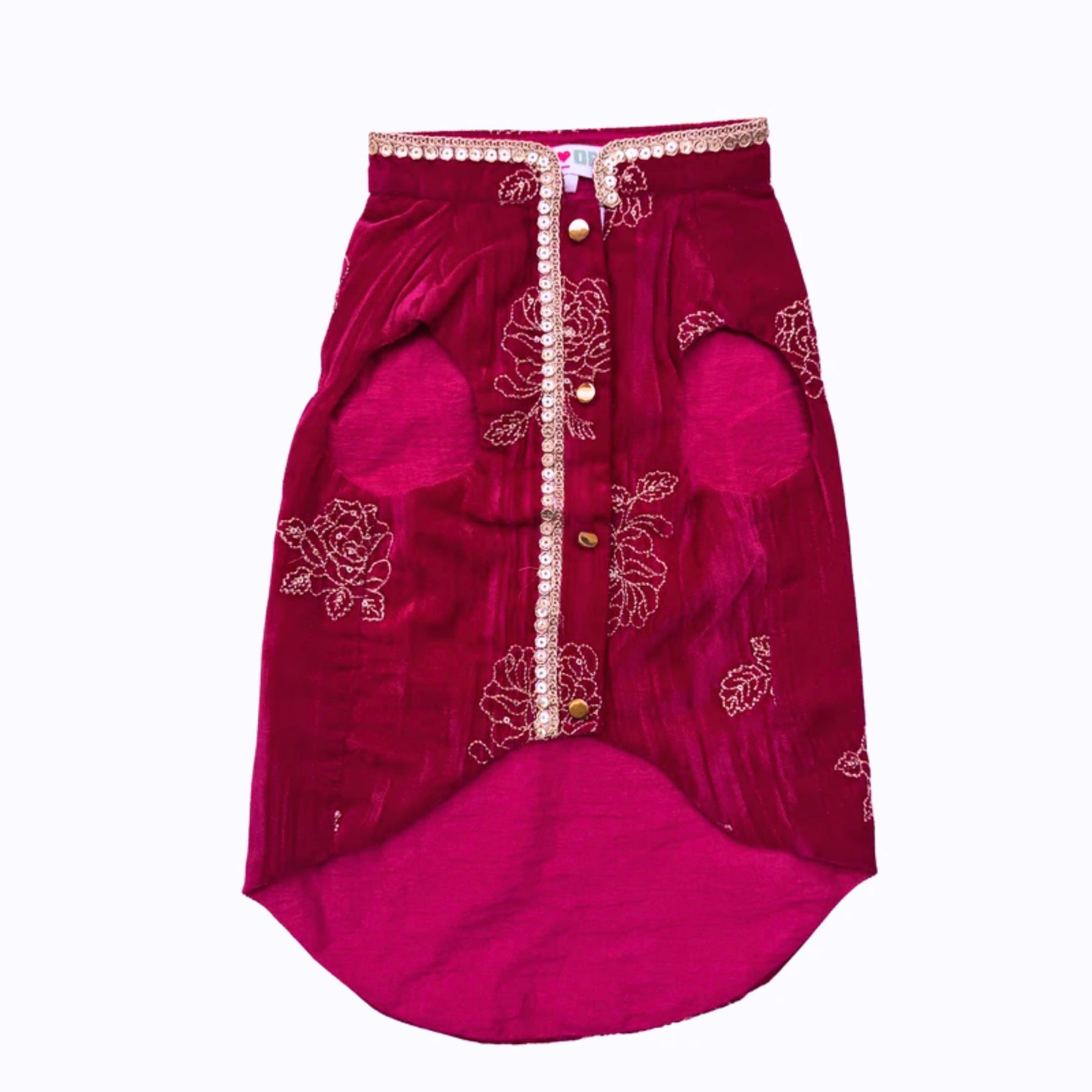 ROYAL ROSE VELVET SHERWANI + PINK PAW RAKHI FOR DOGS AND CATS