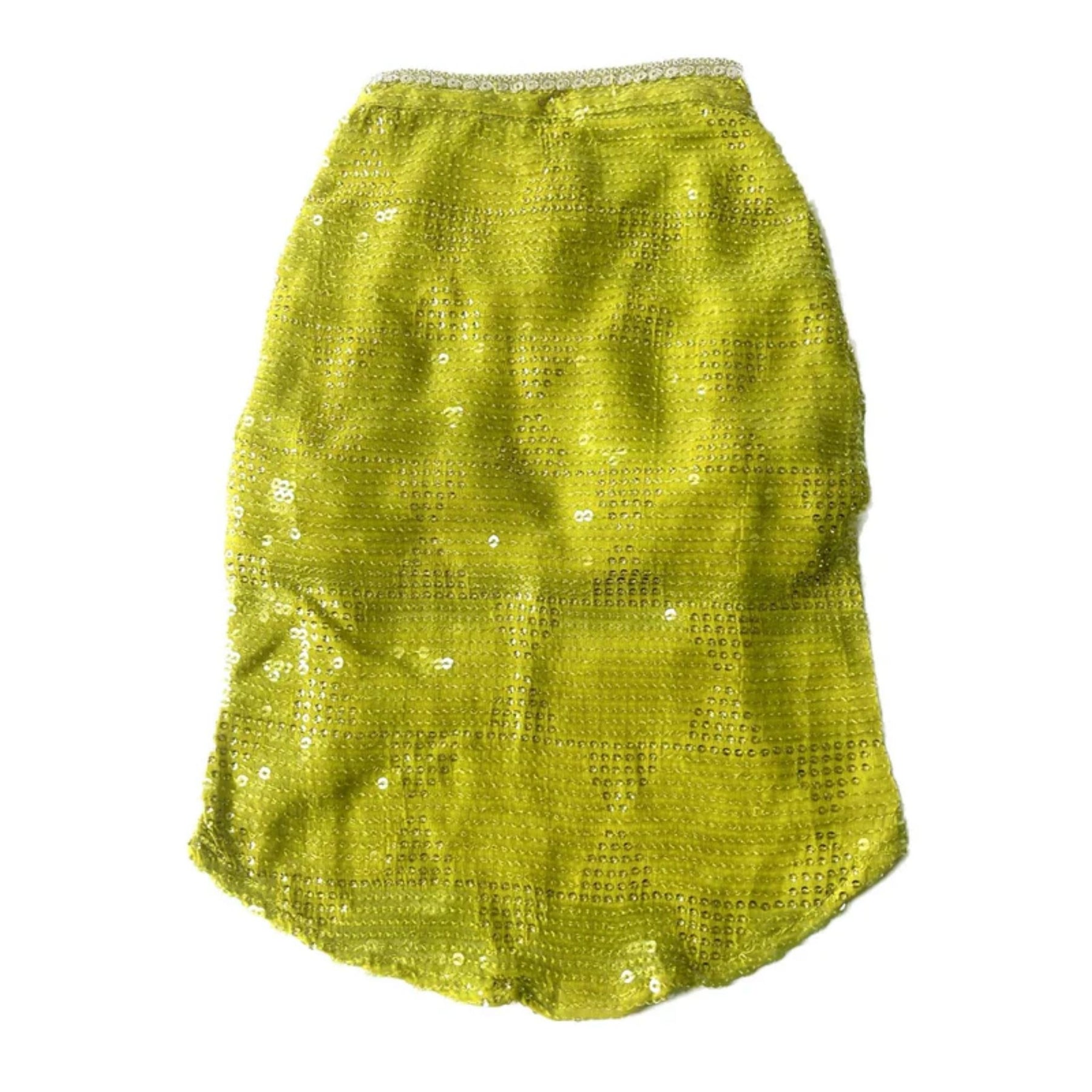 LIGHT GREEN SEQUINS DOG KURTA + GREEN FETCH BALL RAKHI FOR DOGS AND CATS