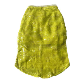 LIGHT GREEN SEQUINS DOG KURTA + GREEN FETCH BALL RAKHI FOR DOGS AND CATS