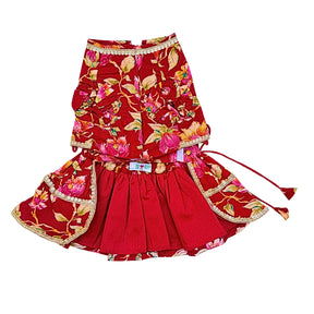 PHOOLJAAL SCARLET LEHENGA FOR DOGS AND CATS