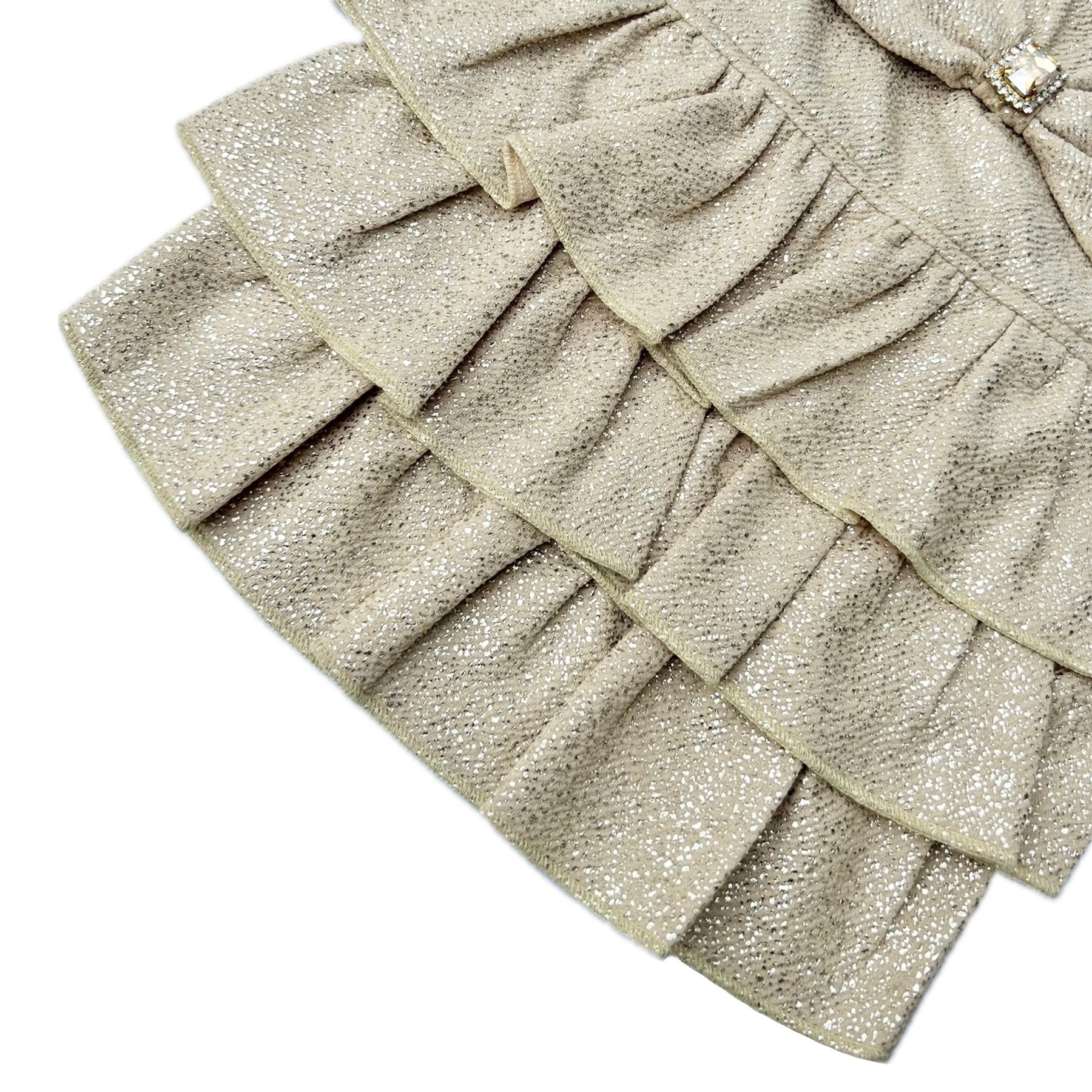 GOLD RUFFLE GEM STONE DOG DRESS