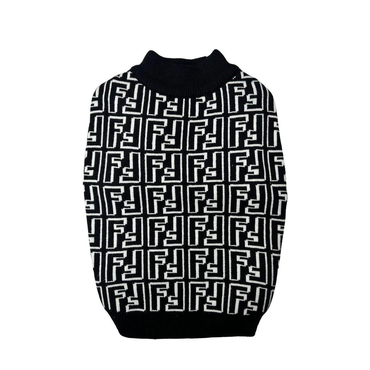 BLACK WHITE FENCHI DOG SWEATER