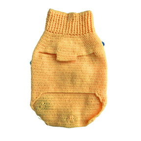 YELLOW FLOWER CROCHET DOG SWEATER