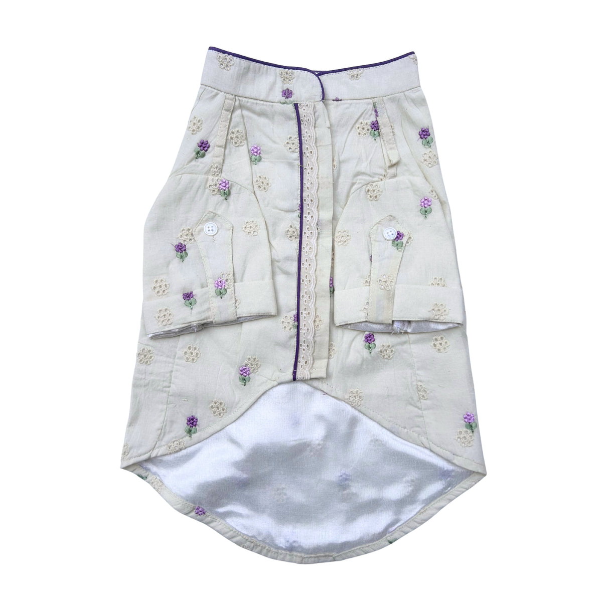 LILAC LACE FLORAL EMBROIDERED KURTA FOR DOGS AND CATS