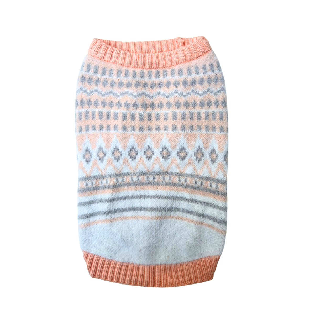 ORANGE AZTEC PATTERN DOG SWEATER