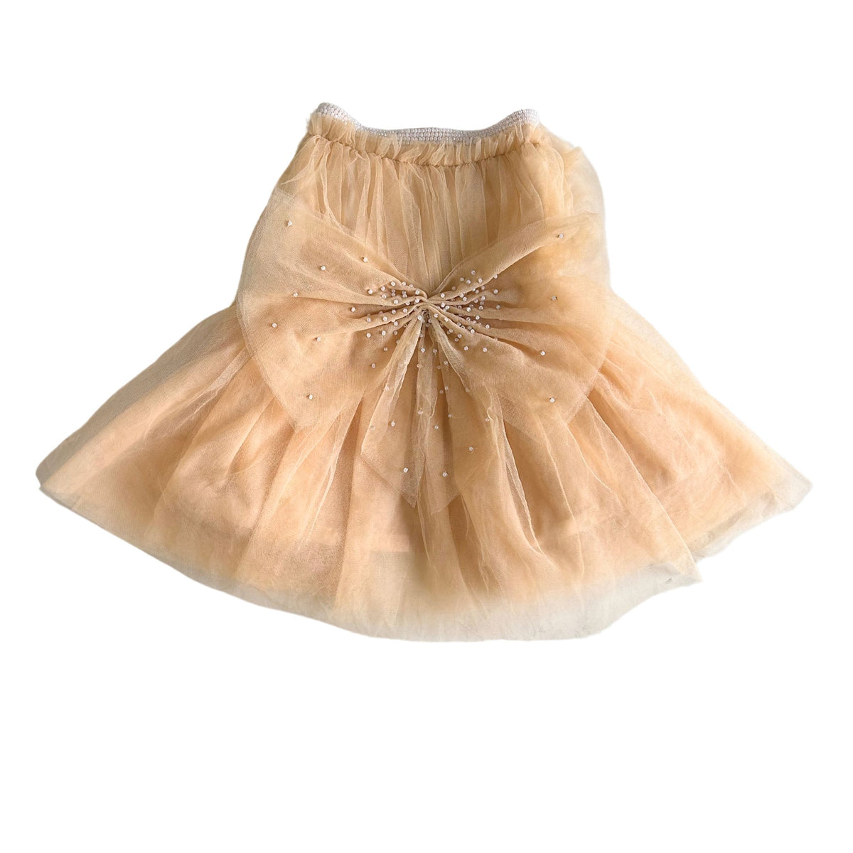 BEIGE PRETTY PEARL TUTU DOG DRESS