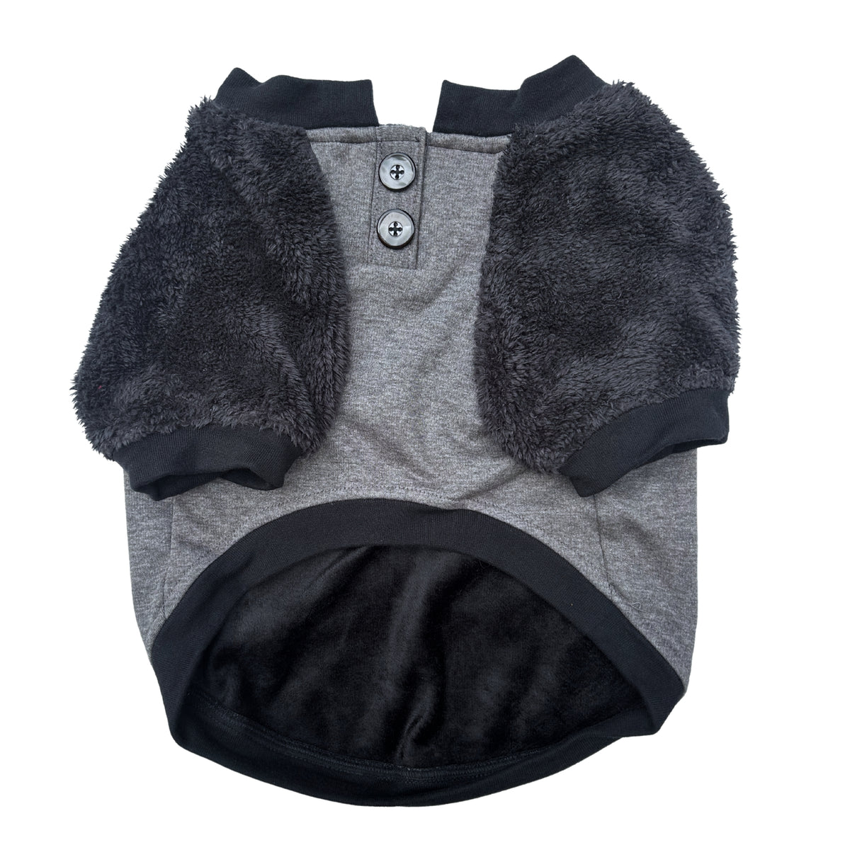 BLACK FLEECE PULLOVER FOR DOGS AND CATS