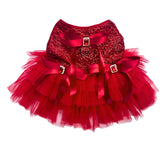 RED SEQUINS GEMSTONE DOG DRESS
