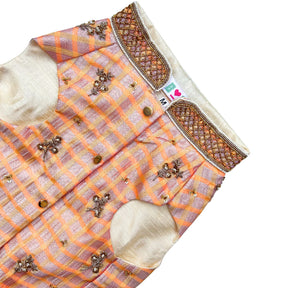 PEACH PINK DAINTY EMROIDERED TISSUE SHERWANI FOR DOGS AND CATS