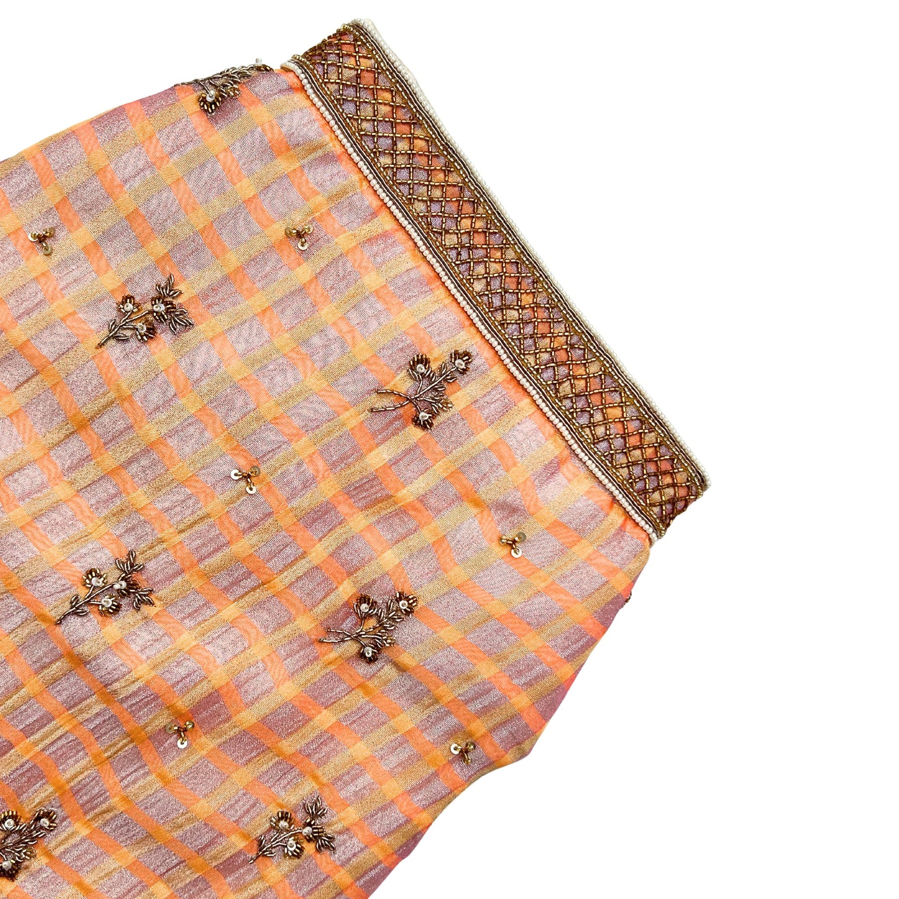 PEACH PINK DAINTY EMROIDERED TISSUE SHERWANI FOR DOGS AND CATS