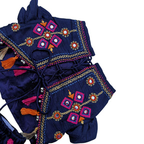 NAVY BLUE NAVRATRI KUTCH HAND EMBROIDERED LEHENGA FOR DOGS AND CATS