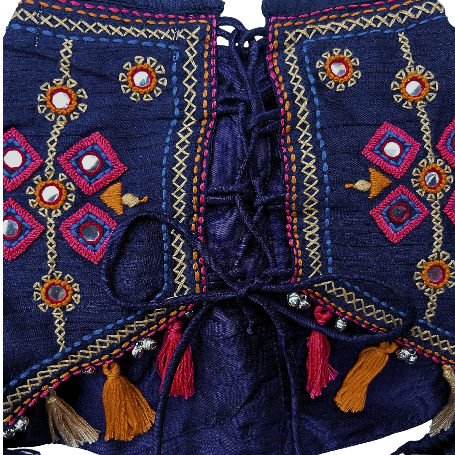 NAVY BLUE NAVRATRI KUTCH HAND EMBROIDERED LEHENGA FOR DOGS AND CATS