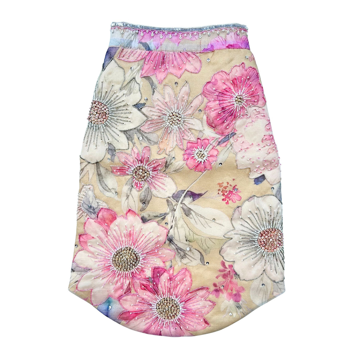 BEIGE GULNOOR PRINTED HAND EMBROIDERED SHERWANI FOR DOGS AND CATS