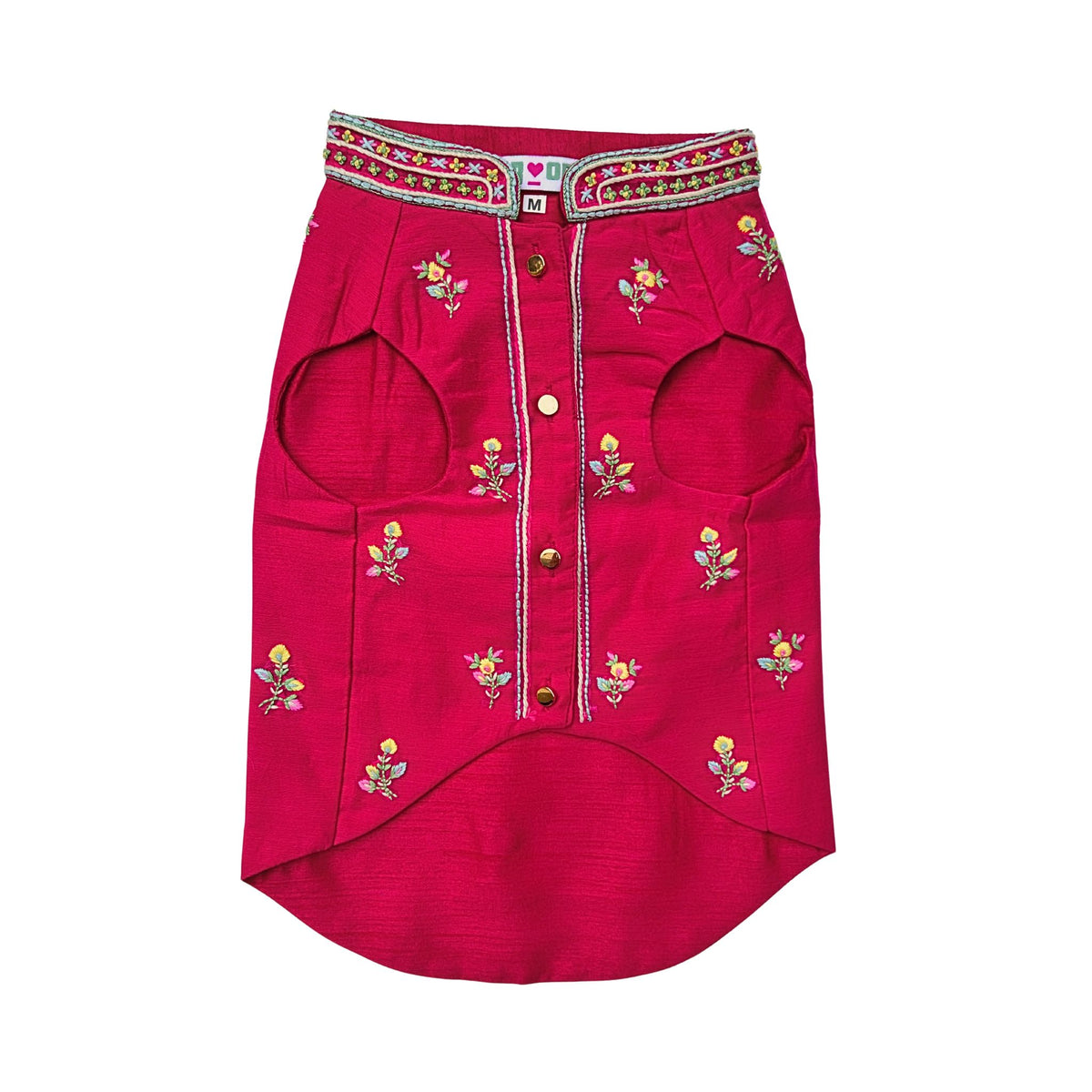 CARROT RED THREAD EMBROIDERED SHERWANI FOR DOGS AND CATS