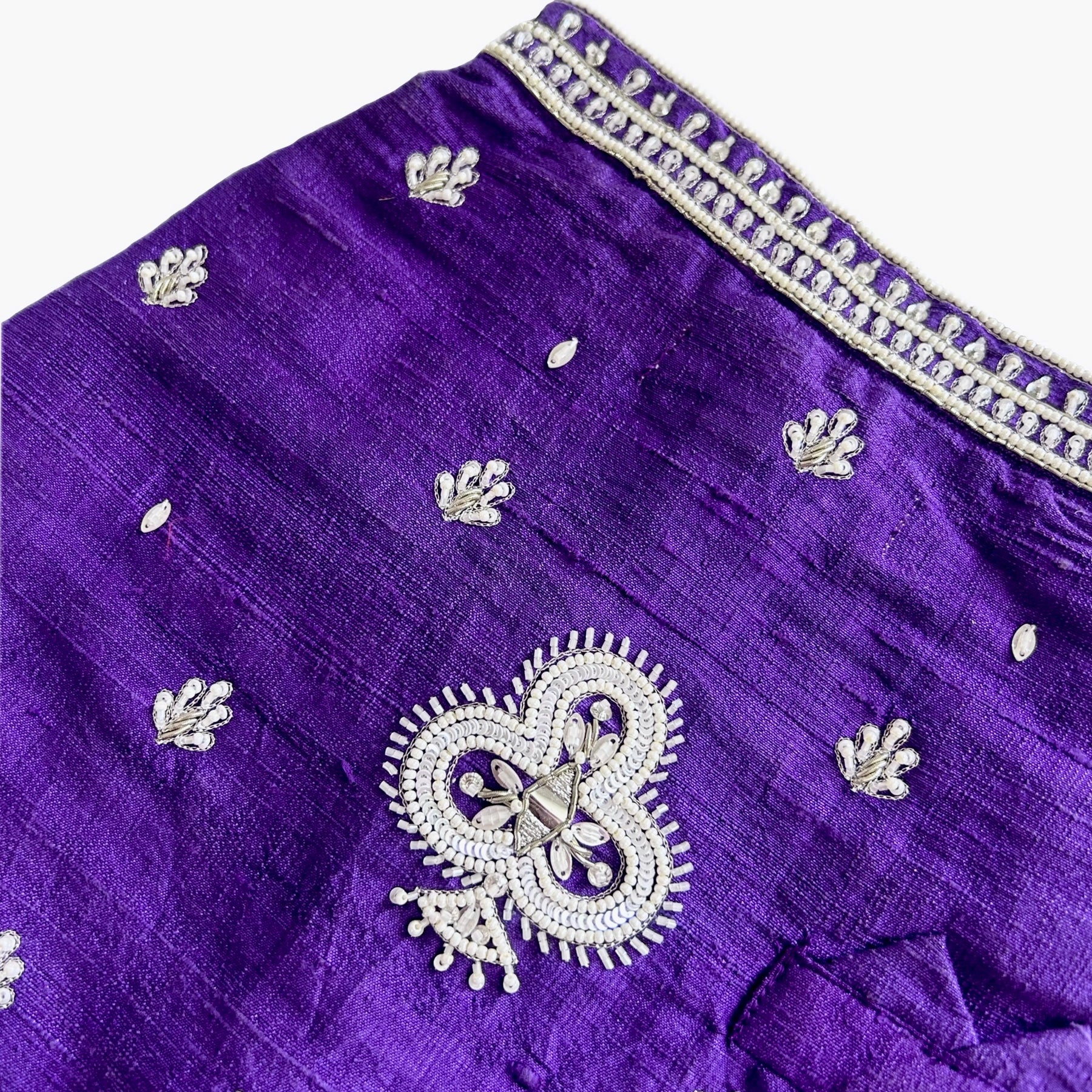 PURPLE WHITE PATTA HAND EMBROIDERED DOG SHERWANI