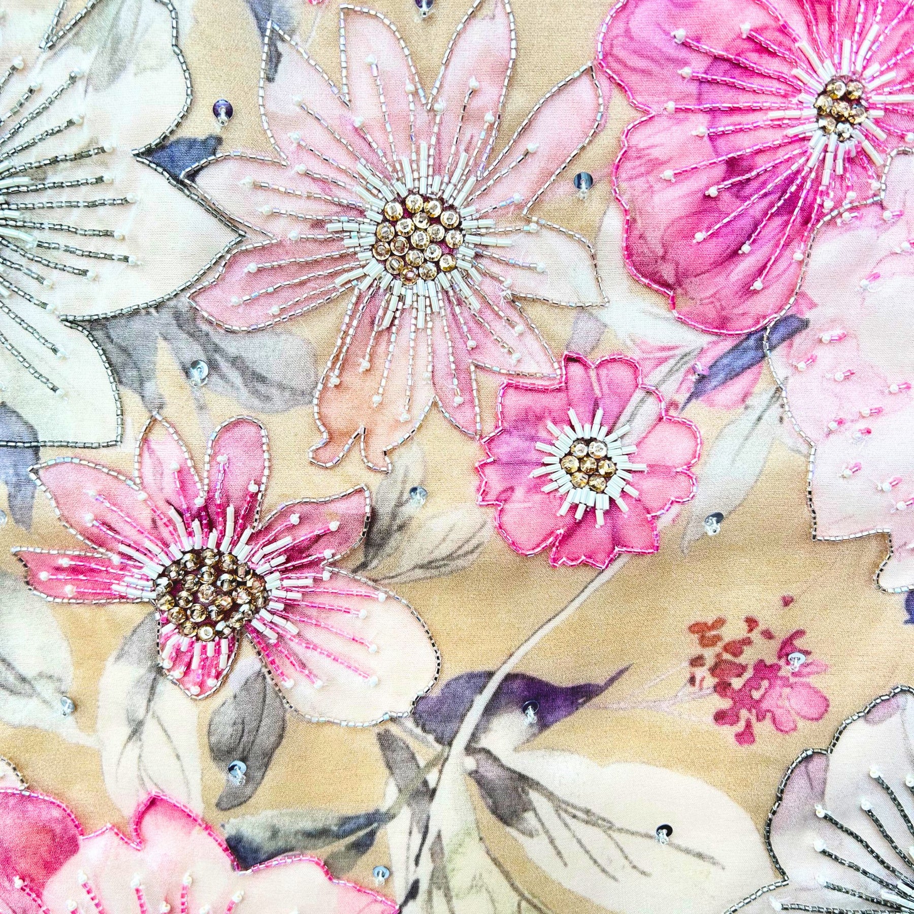 BEIGE GULNOOR PRINTED HAND EMBROIDERED SHERWANI FOR DOGS AND CATS