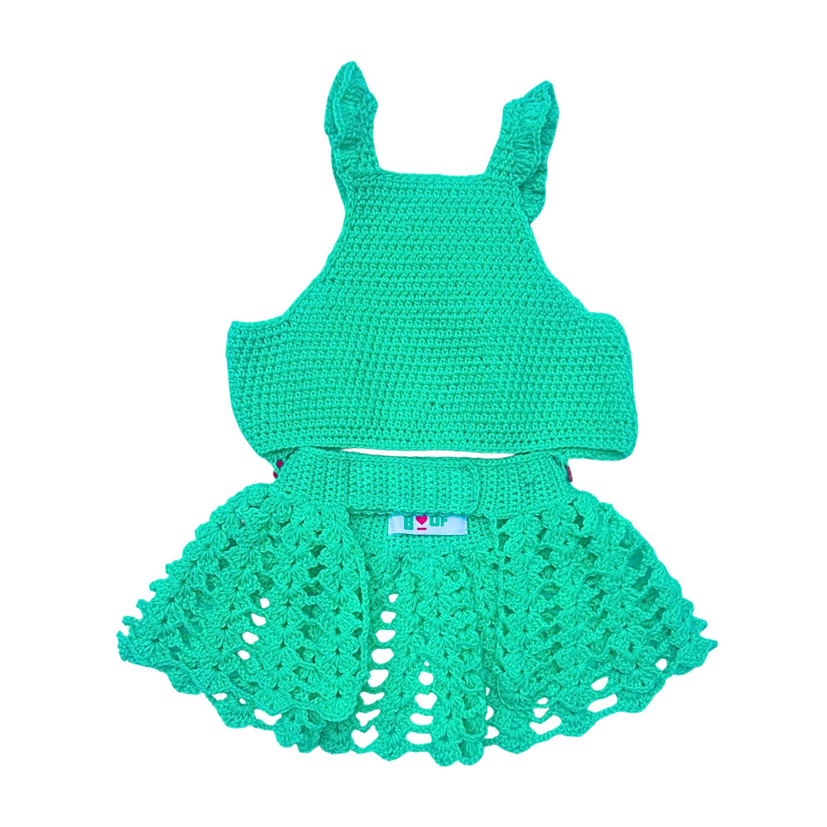 MINTY LOVE CROCHET DRESS FOR DOGS AND CATS