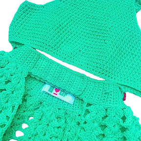 MINTY LOVE CROCHET DRESS FOR DOGS AND CATS