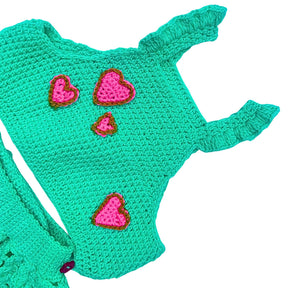 MINTY LOVE CROCHET DRESS FOR DOGS AND CATS
