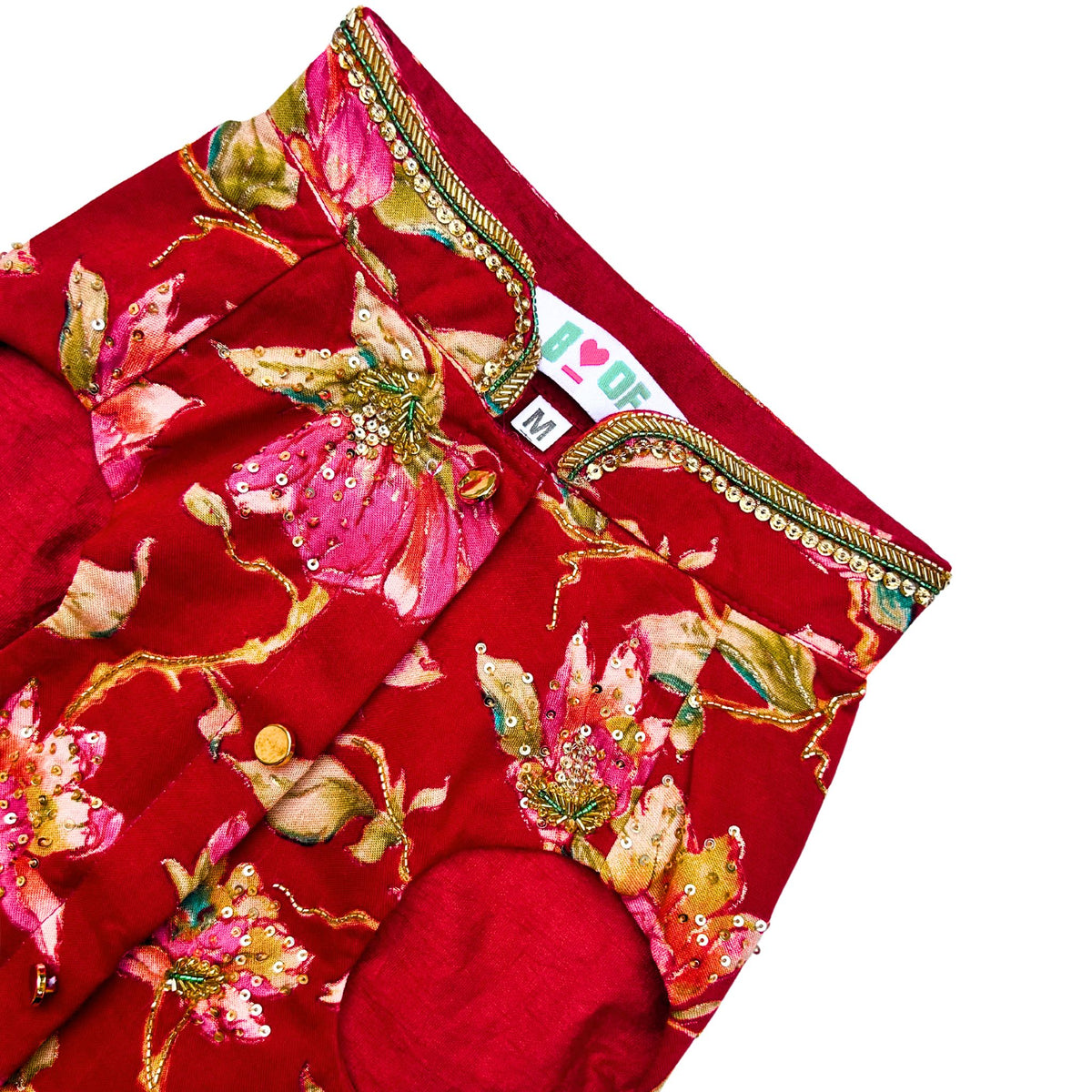 PHOOLJAAL HAND EMBROIDERED SCARLET SHERWANI FOR DOGS AND CATS