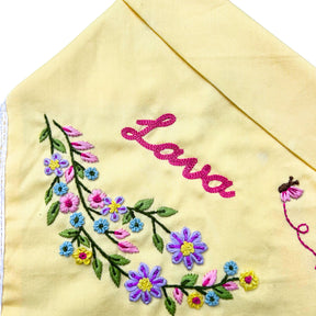 YELLOW FLOWER HAND EMBROIDERED BANDHANA FOR DOGS AND CATS