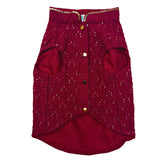 DARK MAROON BEADED FLOWER HAND EMBROIDERED SHERWANI FOR DOGS AND CATS