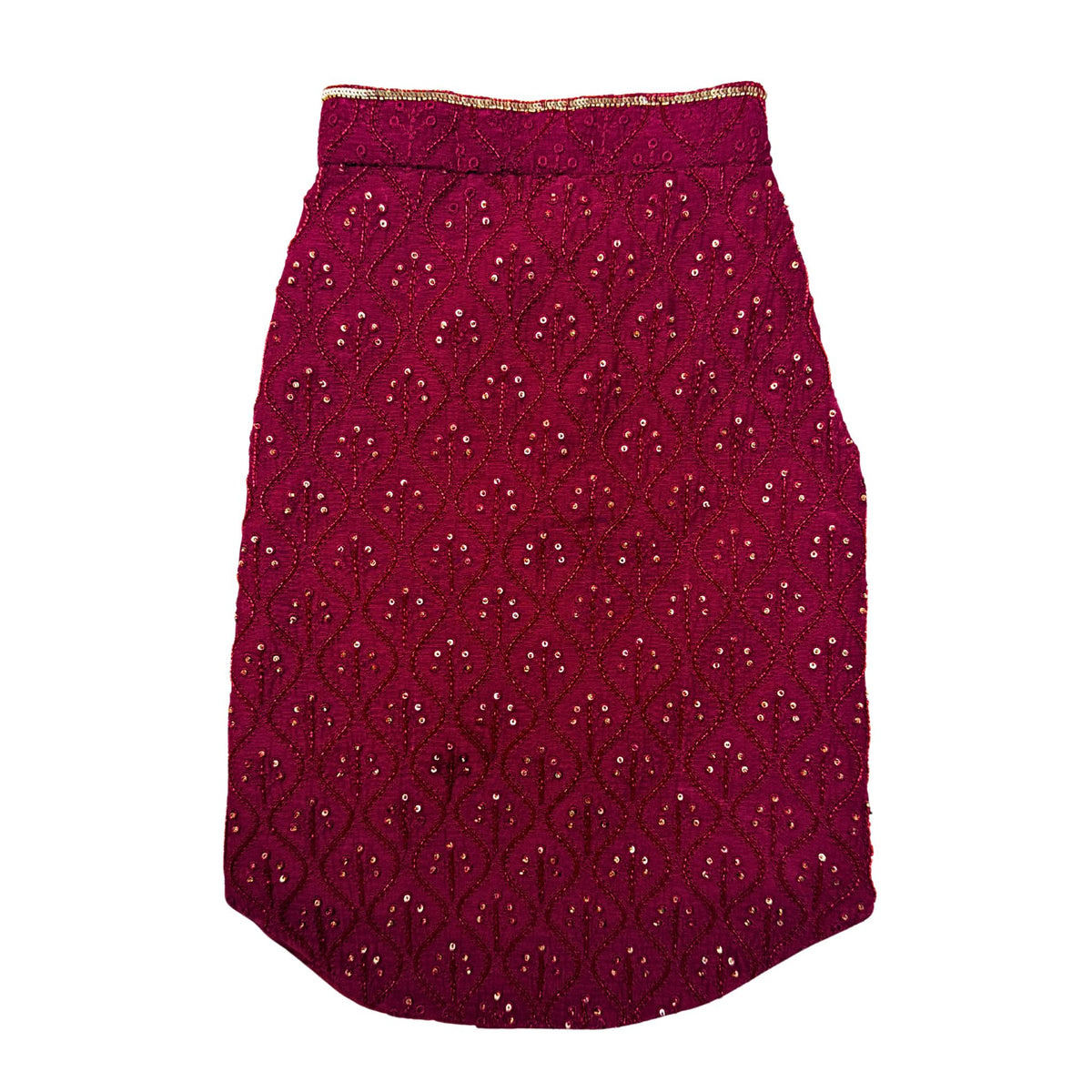 DARK MAROON BEADED FLOWER HAND EMBROIDERED SHERWANI FOR DOGS AND CATS