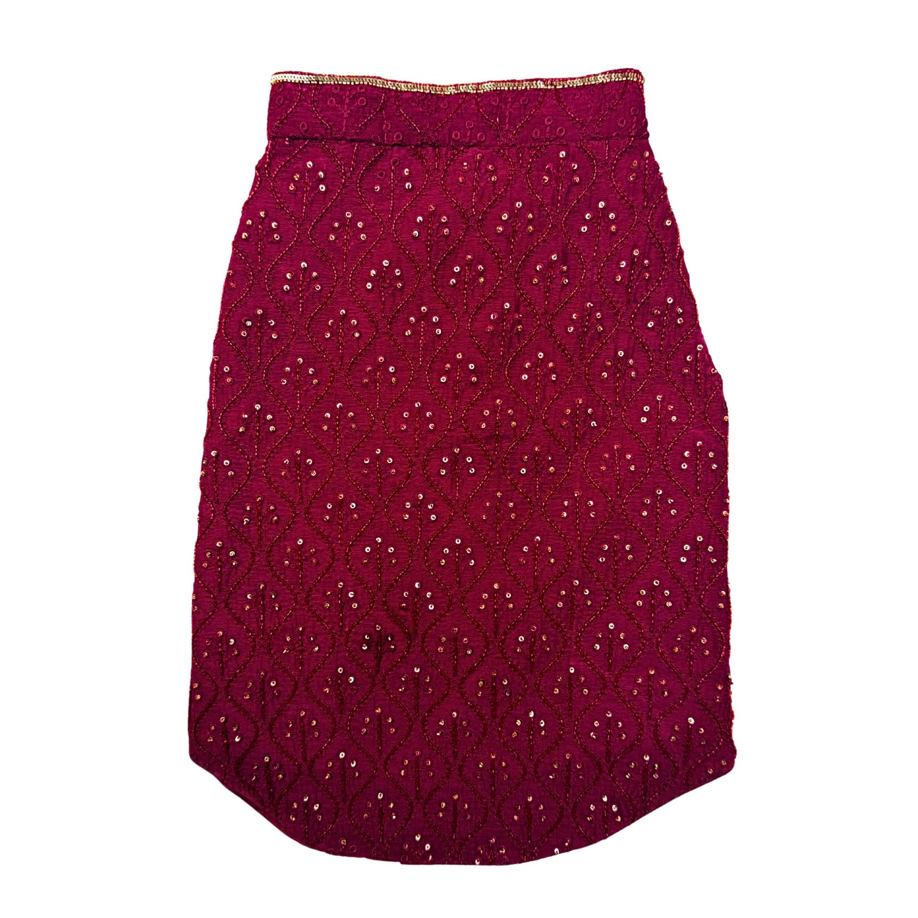 DARK MAROON BEADED FLOWER HAND EMBROIDERED SHERWANI FOR DOGS AND CATS
