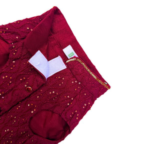DARK MAROON BEADED FLOWER HAND EMBROIDERED SHERWANI FOR DOGS AND CATS
