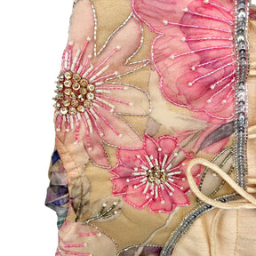 BEIGE GULNOOR PRINTED HAND EMBROIDERED LEHENGA FOR DOGS AND CATS