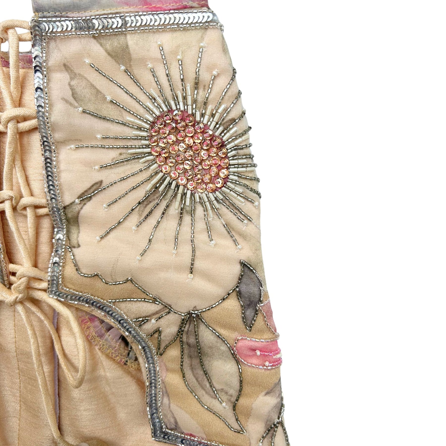 BEIGE GULNOOR PRINTED HAND EMBROIDERED LEHENGA FOR DOGS AND CATS