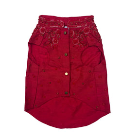 GULAB RED STONE WORK SHERWANI FOR DOGS AND CATS