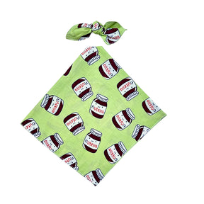 NUTELLA PRINT GREEN BANDANA FOR DOGS AND CATS
