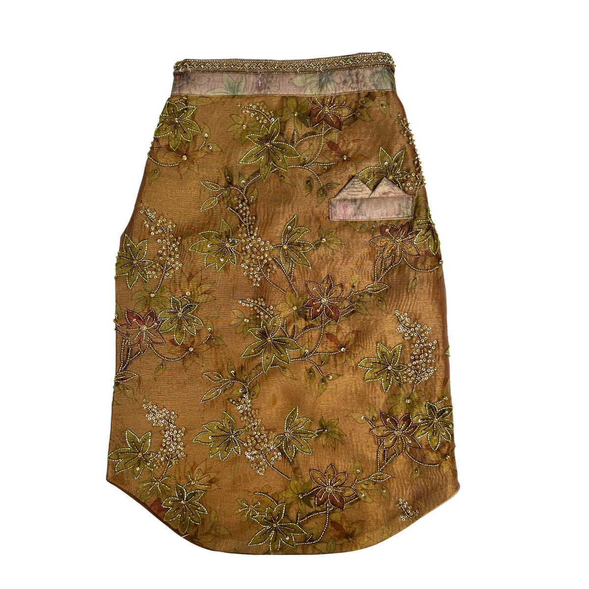 RUST ZARI PHOOLKARI HAND EMBROIDERED SHERWANI FOR DOGS AND CATS