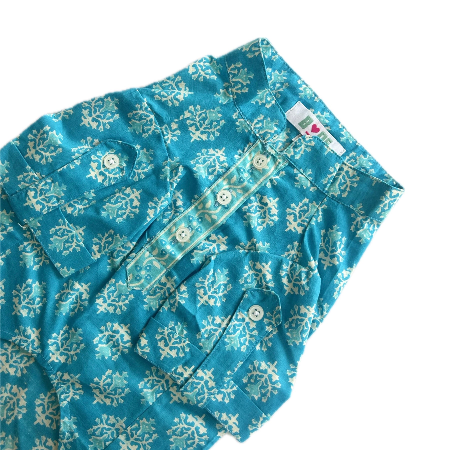 BLUE COTTON BUTA DOG KURTA