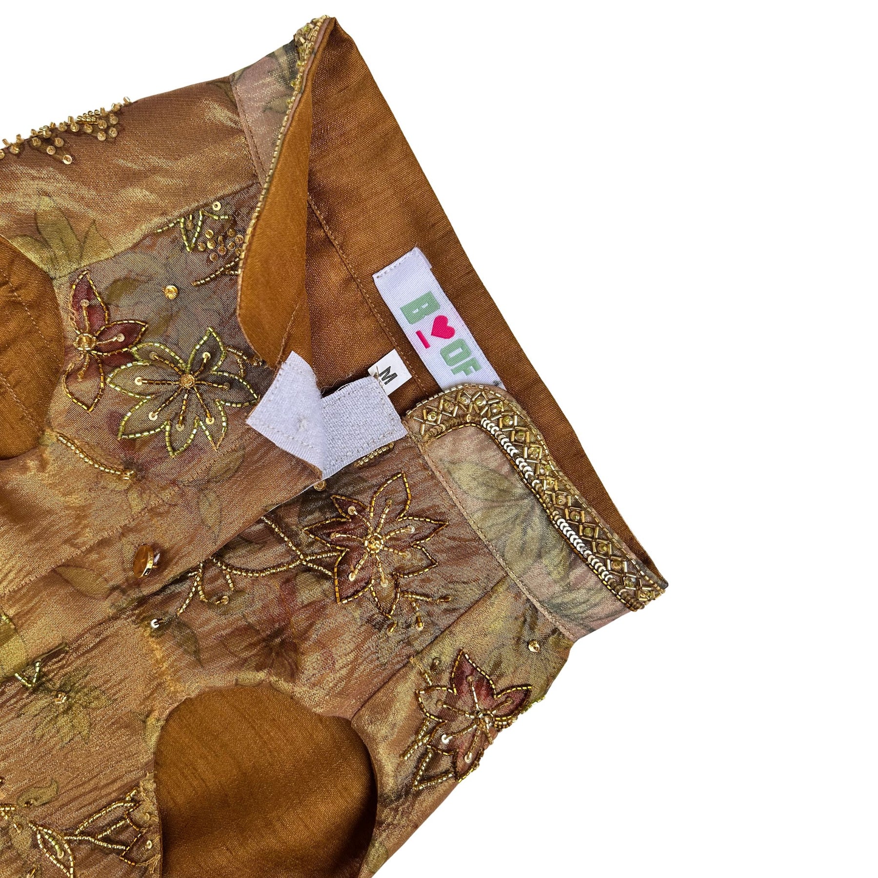 RUST ZARI PHOOLKARI HAND EMBROIDERED SHERWANI FOR DOGS AND CATS
