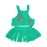 MINTY LOVE CROCHET DRESS FOR DOGS AND CATS