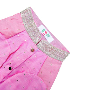 SILVER PETAL SCALLOP HAND EMBROIDERED SHERWANI FOR DOGS AND CATS