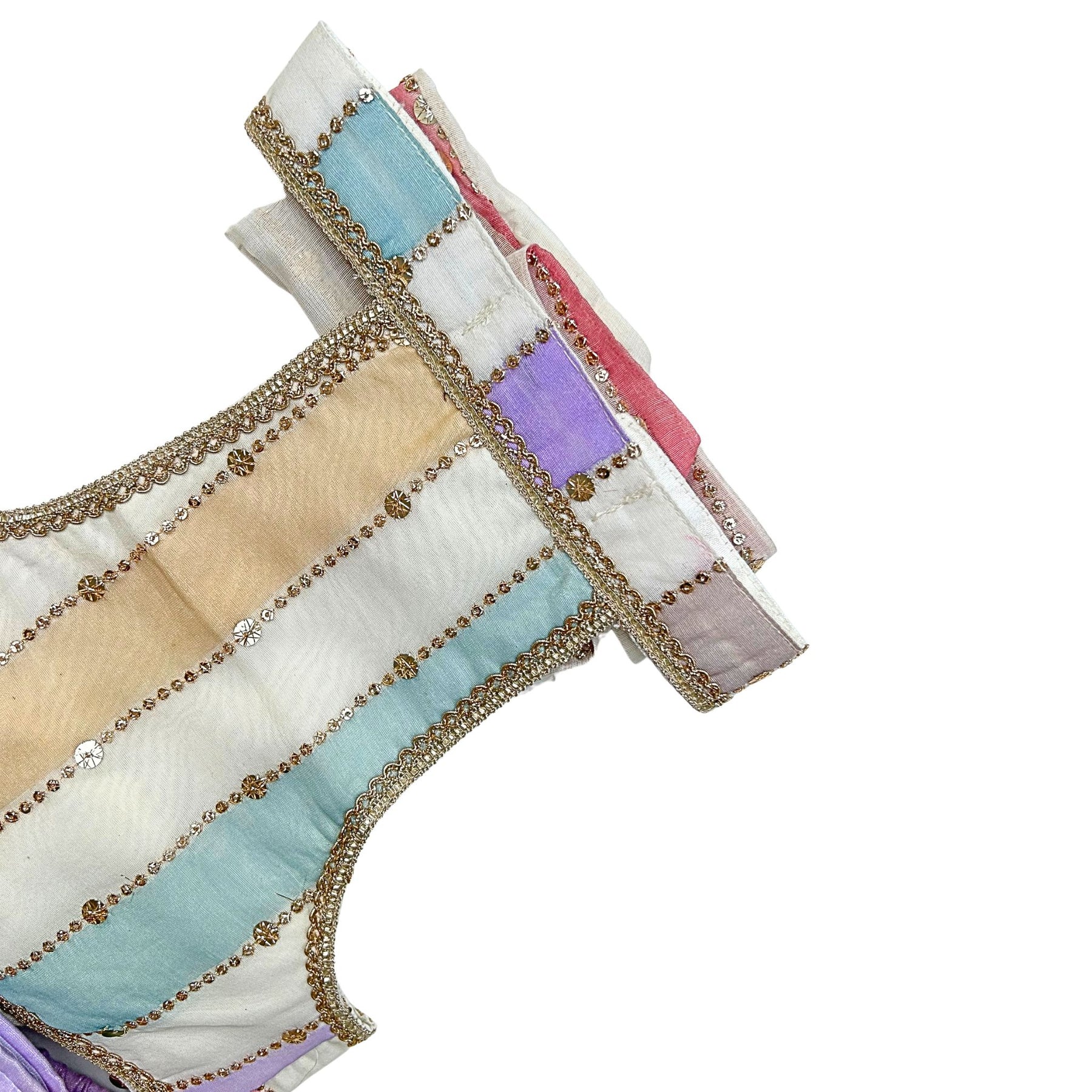 OFF WHITE MULTICOLOURED STRIPE LEHENGA FOR DOGS AND CATS