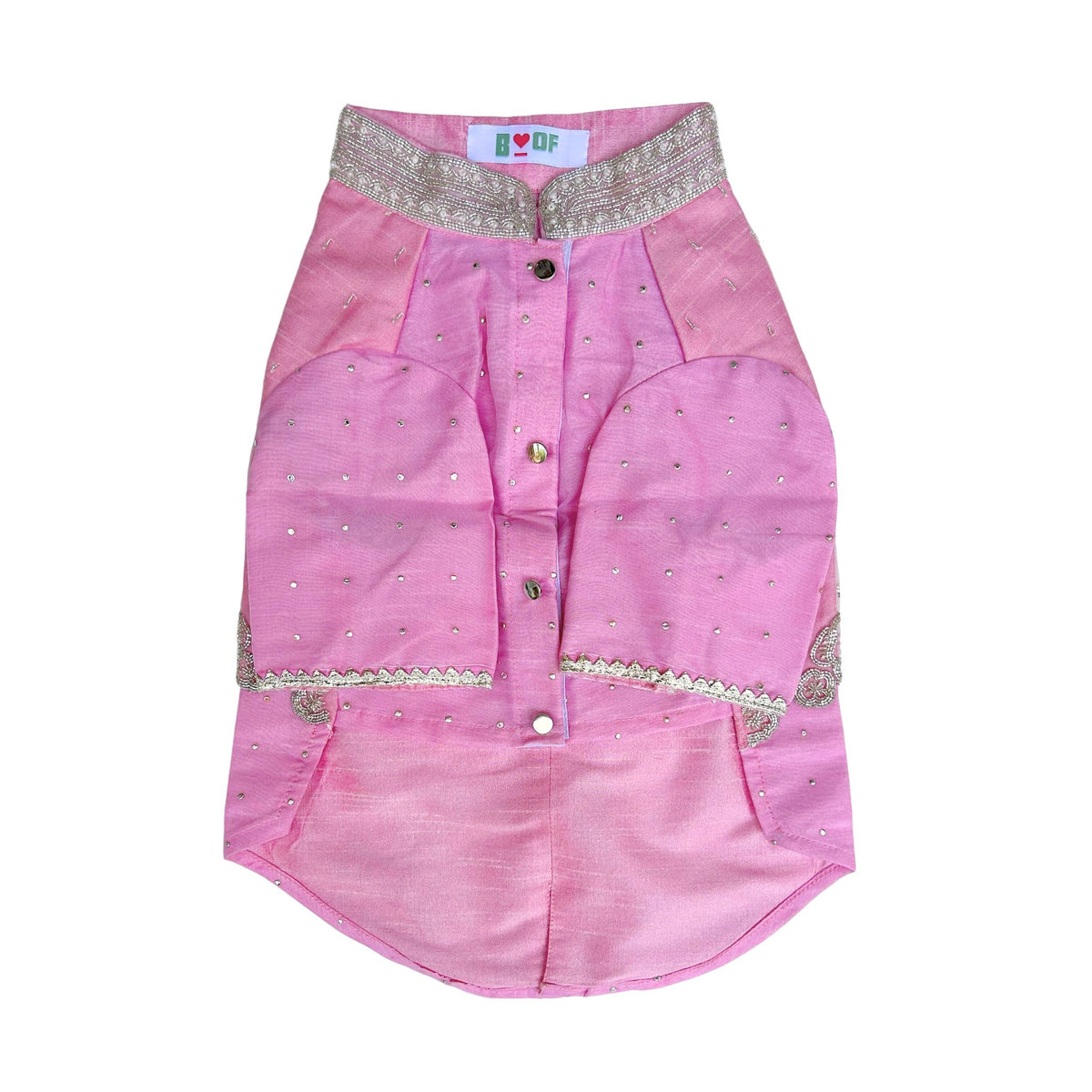 SILVER PETAL SCALLOP HAND EMBROIDERED WAISTCOAT STYLE KURTA FOR DOGS AND CATS