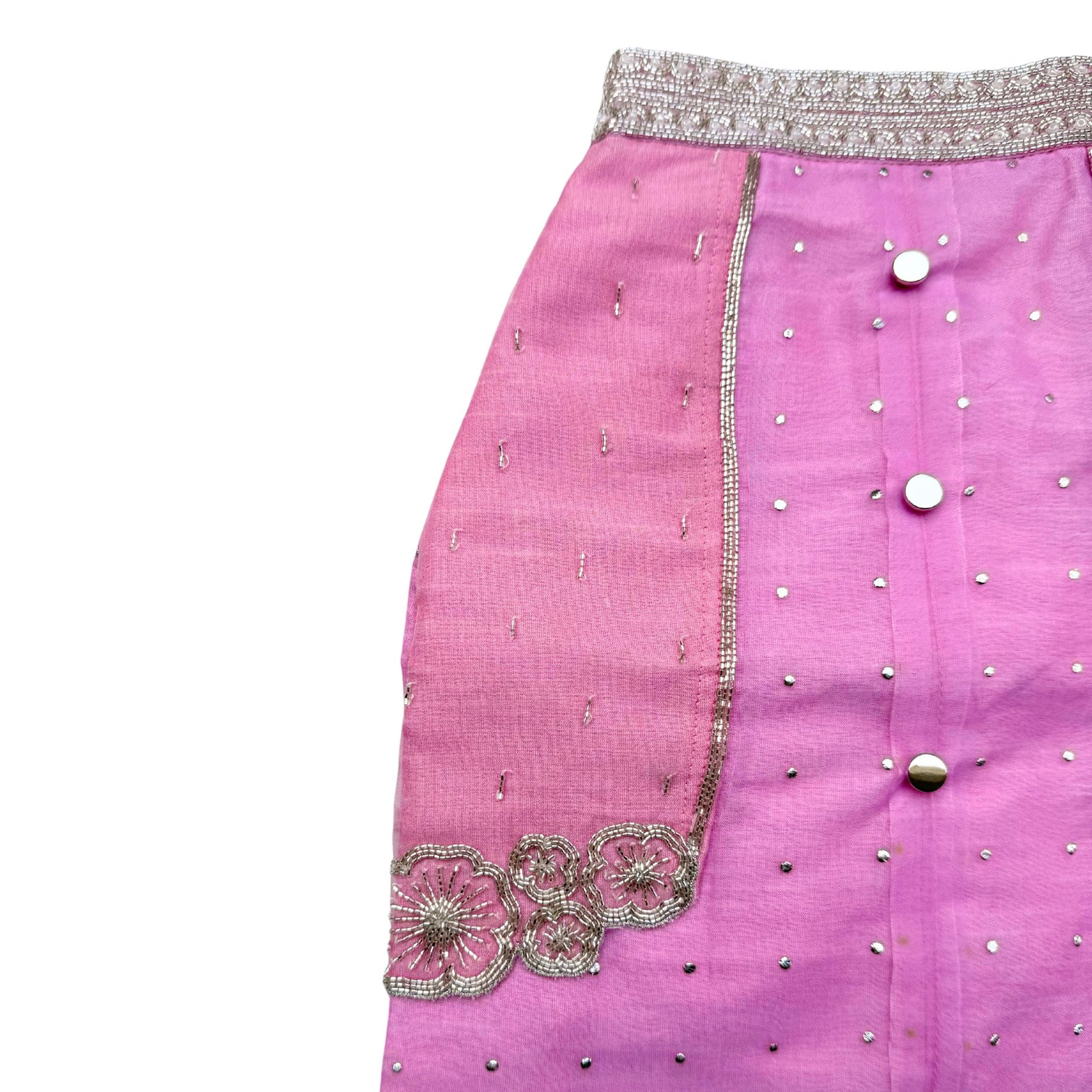 SILVER PETAL SCALLOP HAND EMBROIDERED SHERWANI FOR DOGS AND CATS